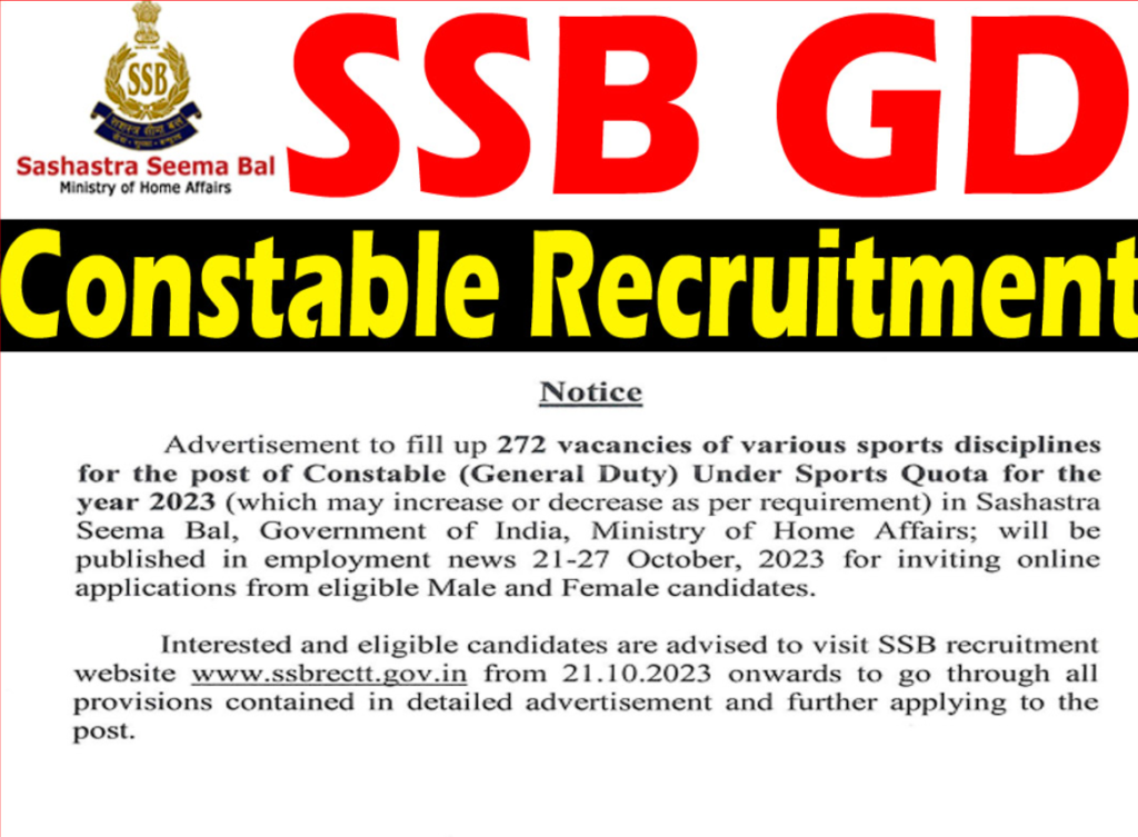 SSB Constable GD Vacancy 2023