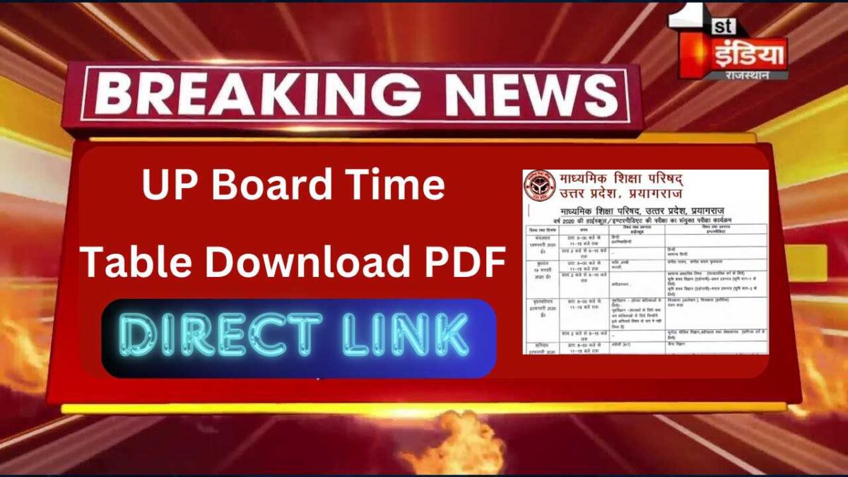 UP Board Time Table Download PDF 