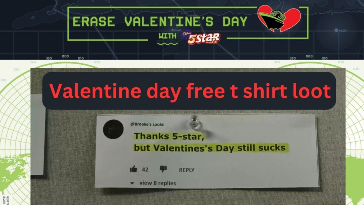 Valentine day free t shirt loot 5 Star V-Day Free