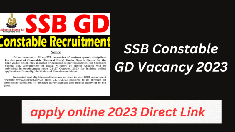 SSB Constable GD Vacancy 2023